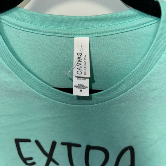 Women's Bella + Canvas T-shirt Size Medium Mint Green Extra Salty NWOT - Picture 3 of 7